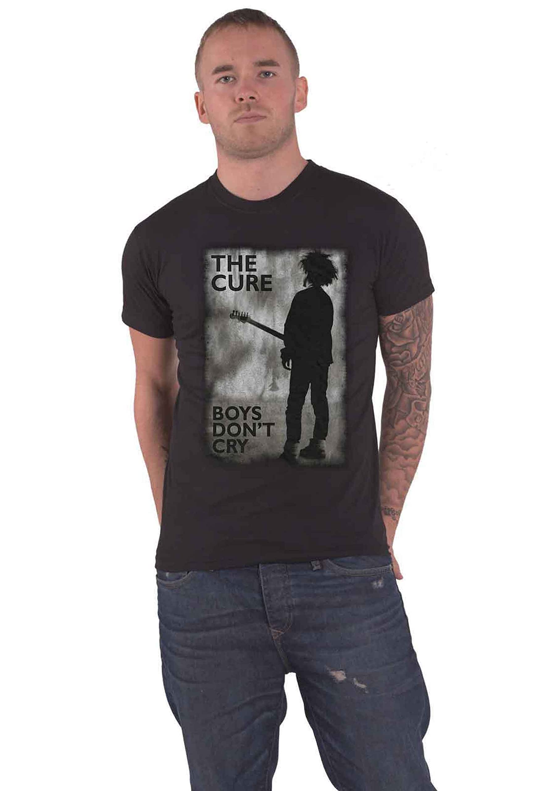 The Cure T Shirt Boys Dont Cry Black and White Band Logo Official Mens Black XXXXL