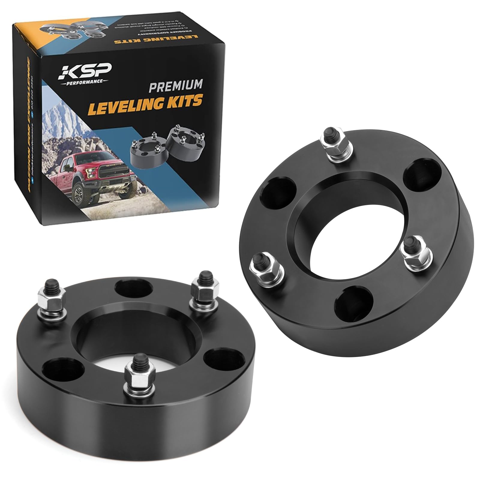 KSP 2.5”Sierra Lift Kits, 2.5in Front Leveling Lift Spacers Compatible with Chevrolet Silverado 1500 GMC Sierra 1500 2007-2026, Aluminum Suspension Level Lift Kit Raise The Truck 2.5inch in The Front