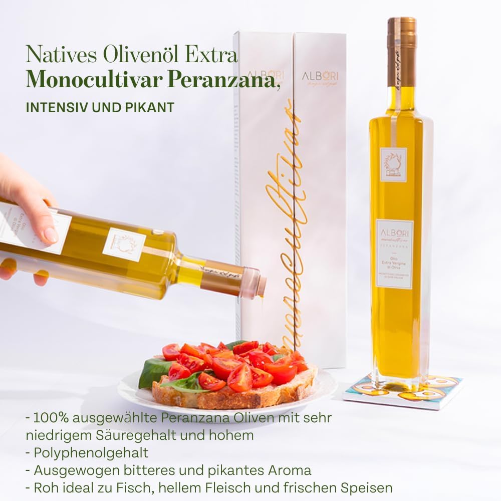 ALBORI Verkostung- Olivenöl Italienisch Extra Nativ Apulisches Kaltgepresst, Geschenkset Geschenkbox Degustation mit 3 Ölflasche Olive Oil 100ml, Premium Geschenkideen Monokultivar und Mischung Oliven