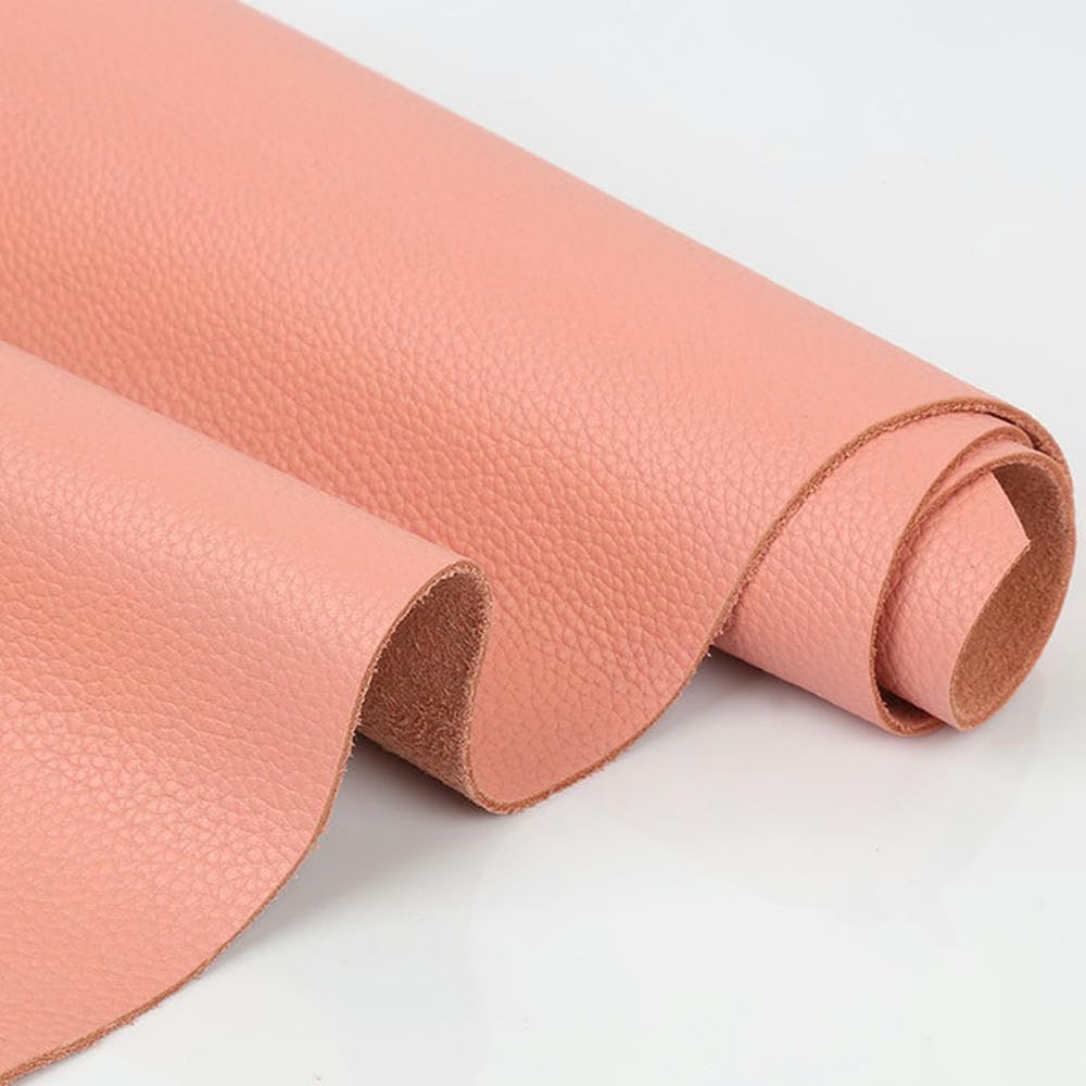 FZRKQBMYELA Cowhide Leather Sheets,First Layer 1.5mm Pink Multiple Sizes(30x60cm)