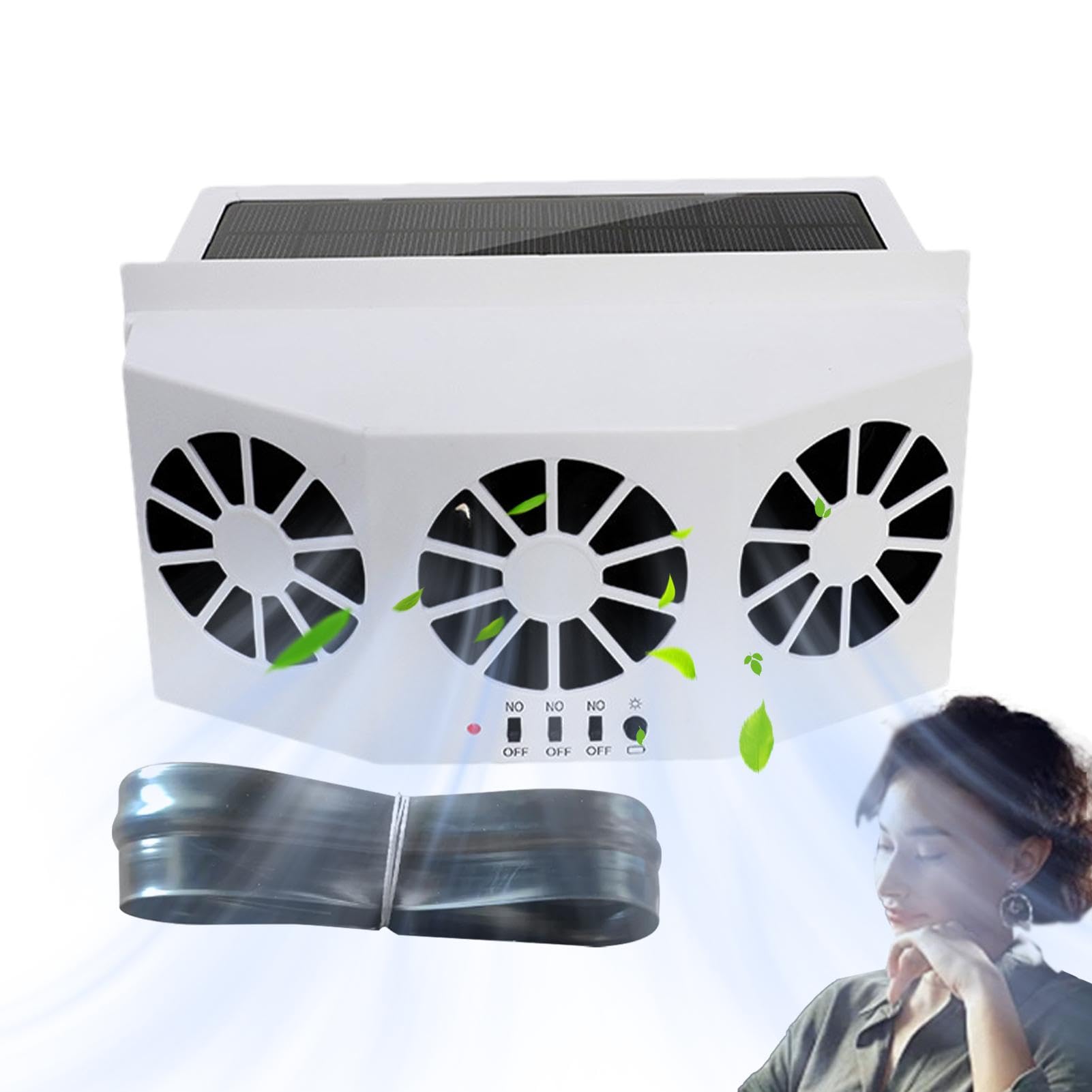 Ventola di scarico per auto solare,Ventilatori per auto ad energia solare,Ventola di scarico automobilistica silenziosa - Ventilatore per finestrino auto con batteria da per rimuovere