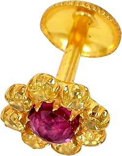 Gold Diamond Nose Screw Stud Sterling Silver Stud Indian Nose Ring 14K, 18K, 24K, Solid White, Yellow or Rose Nose Ring Screw Stud Bone L Bend 2mm,2.5mm, 3mm, 3.5mm Customize Jewelry Gift For Sister