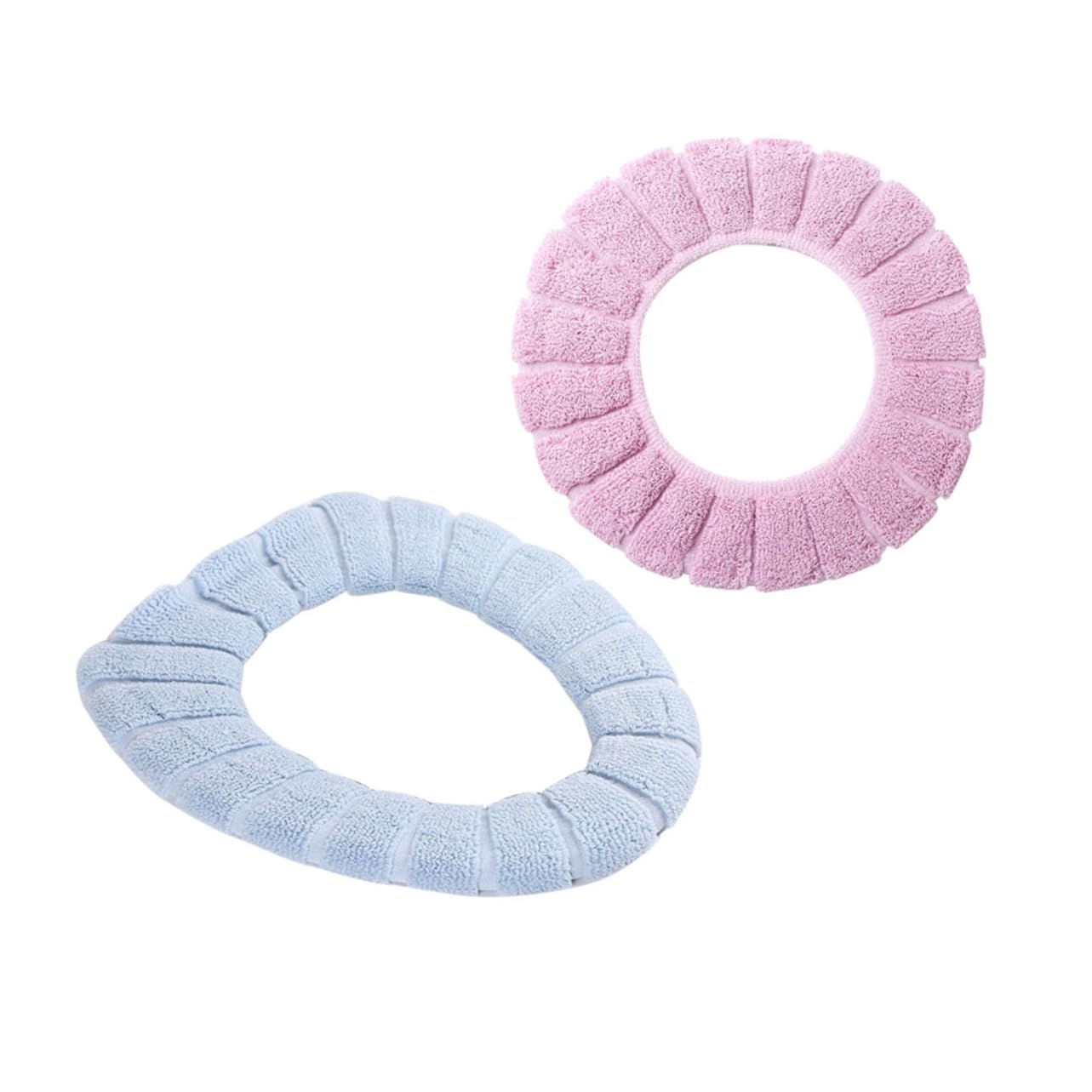 Unomor Thickened Stretchable Toilet Seat Covers Warm O-Shaped Seat Pads for Universal Fit 2 Pack