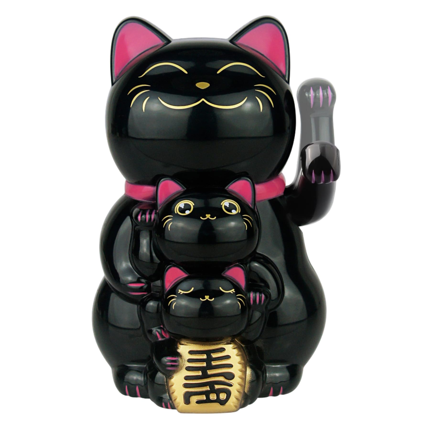 Chat à énergie solaire avec bras ondulant automatique - Statuette Feng Shui pour bureau