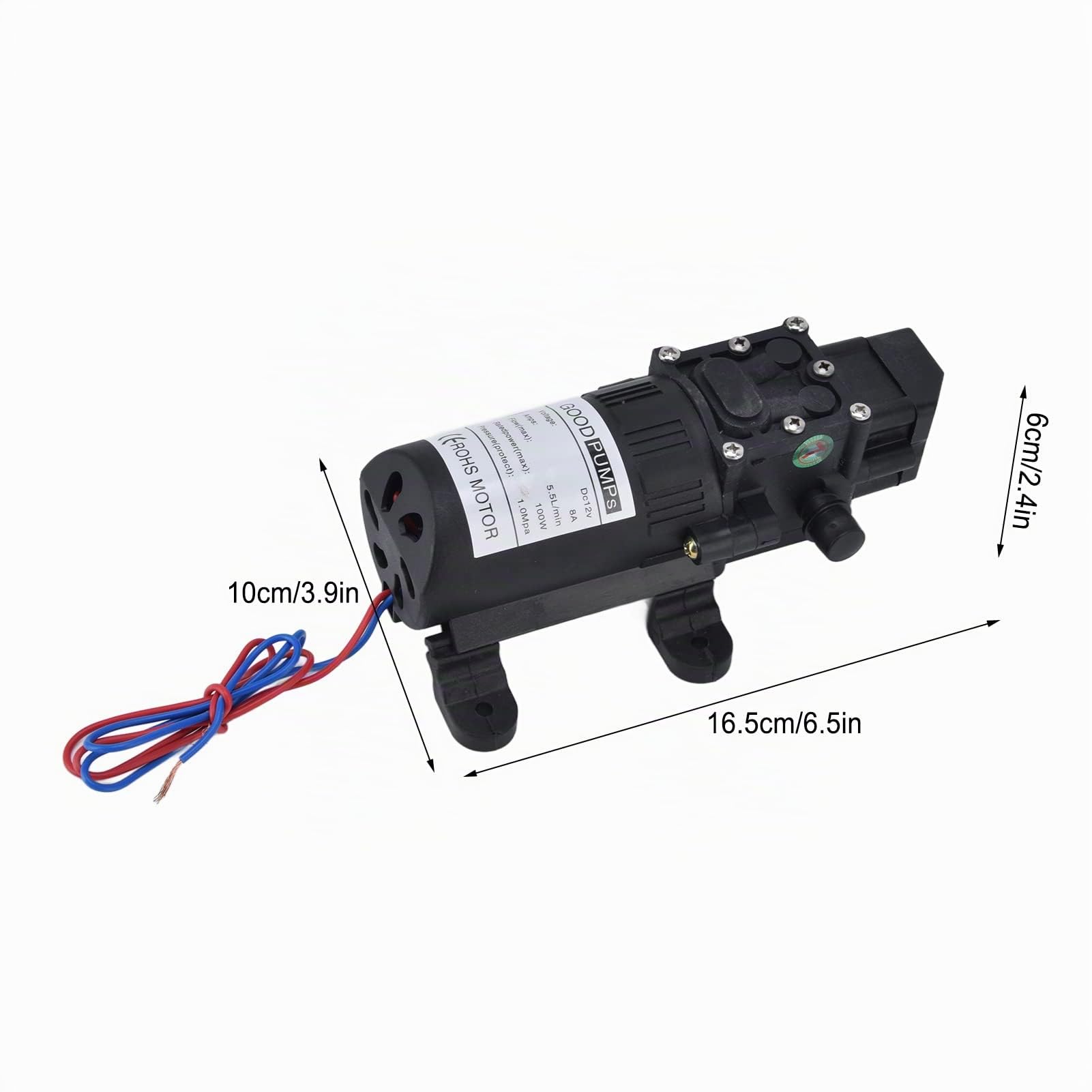 Bomba de Diafragma Automática DC 12V, Bombas de Diafragma. Presostato autocebante Bomba Agua 70 W 8 L/min diafragma presión Micro Alta con Interruptor Camping vehículos