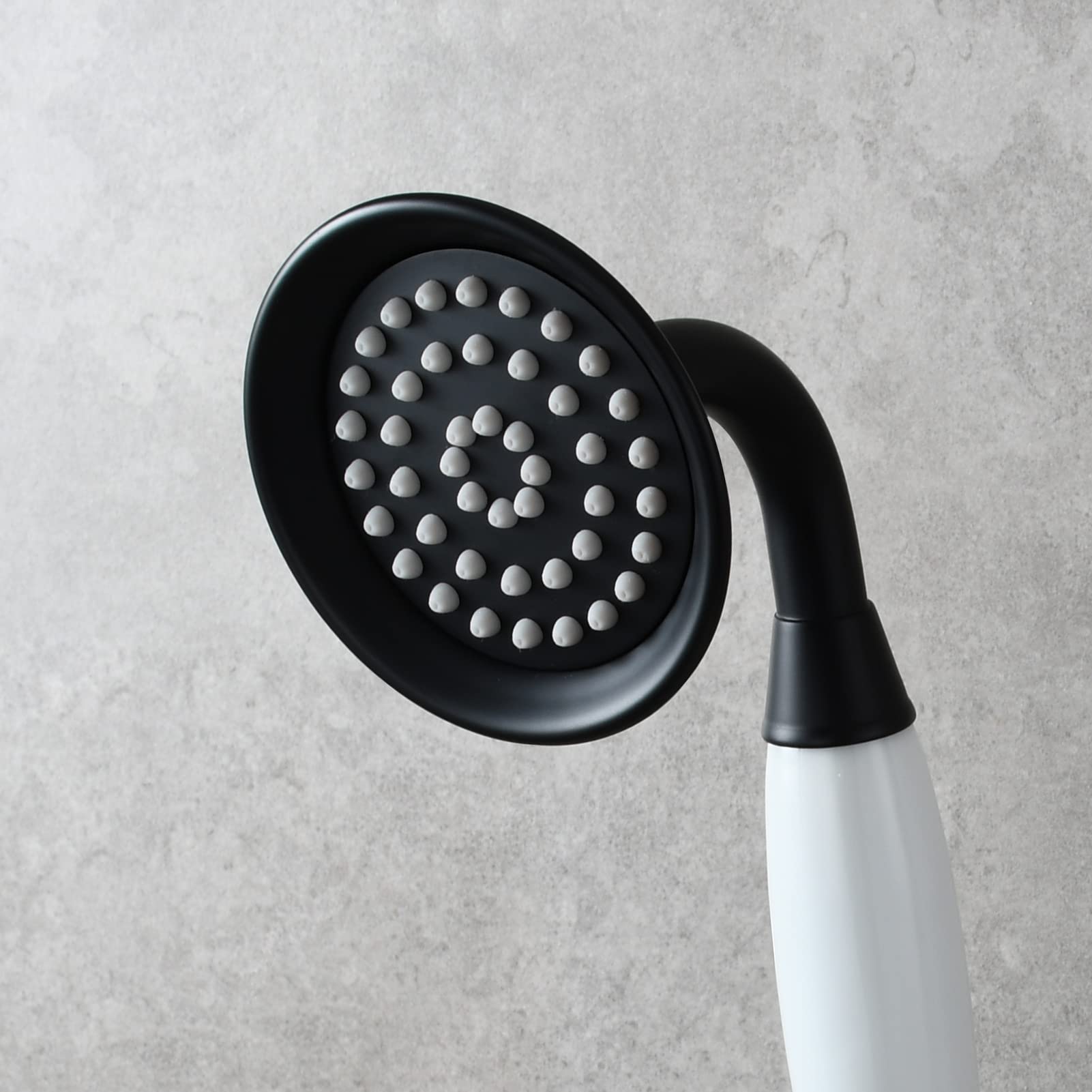Tecmolog Set de Douche Noir Pommeau de Douche Rétro en Laiton avec Flexible et Support Mural, BS126BF