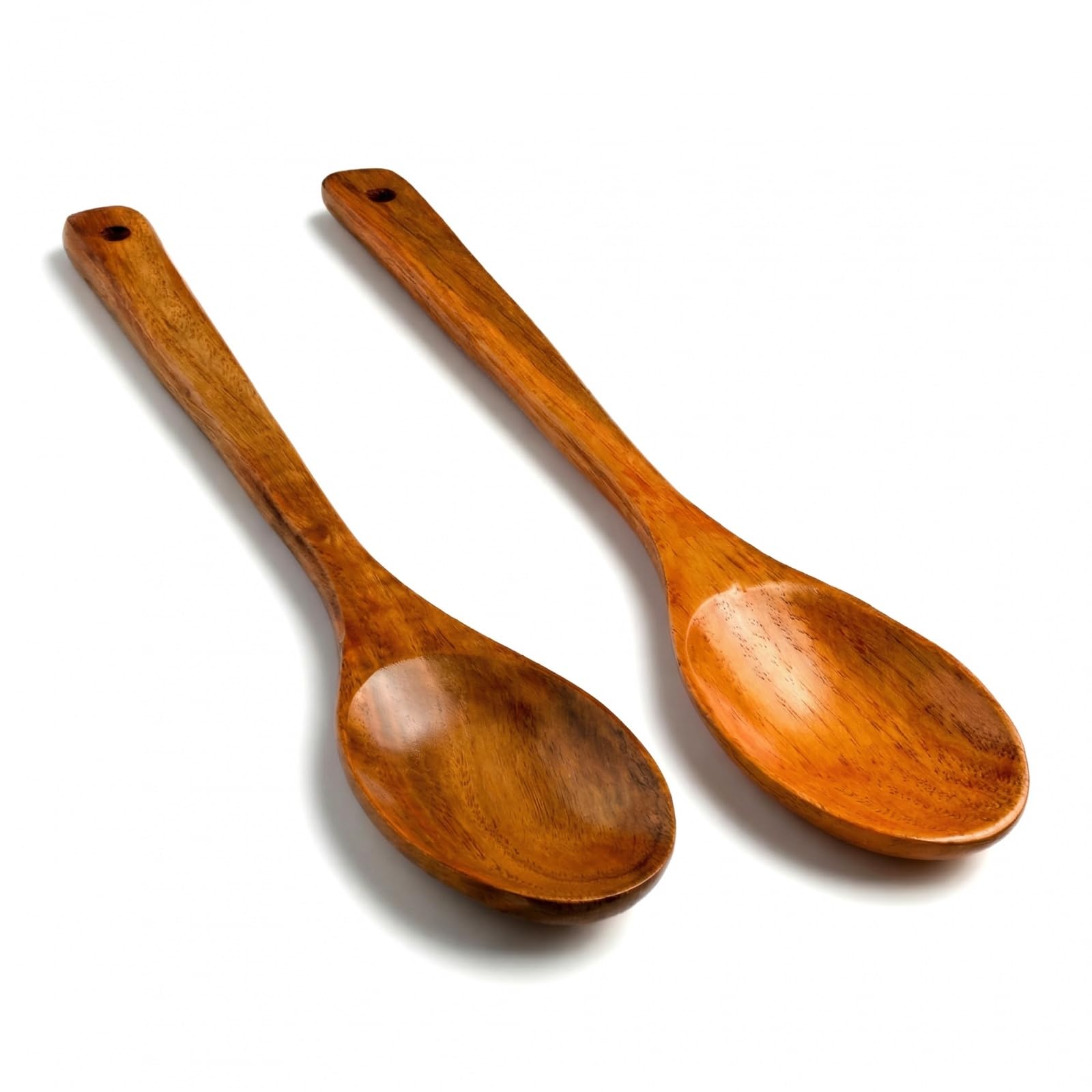 2Pcs Wooden Spoons for Cooking, Long Handle Wooden Cooking Spoons