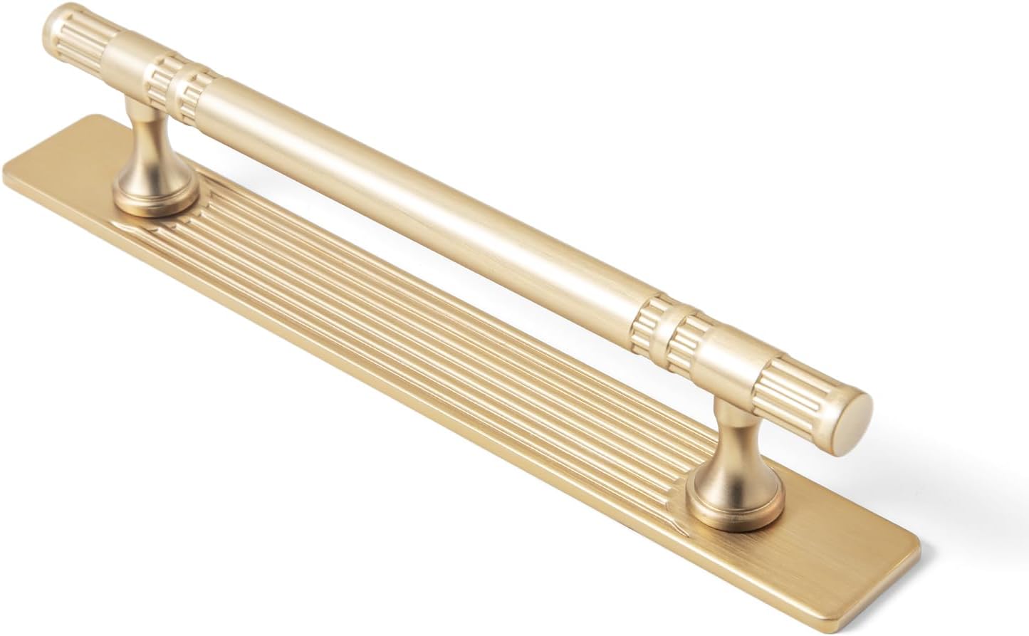 Goo-Ki 5.04" c-c Champagne Bronze Cabinet Pulls with Back/Base Plate - 2 Pack Bar Drawer Pulls Cabinet Handles Zinc Alloy Kitchen Hardware with Spacer