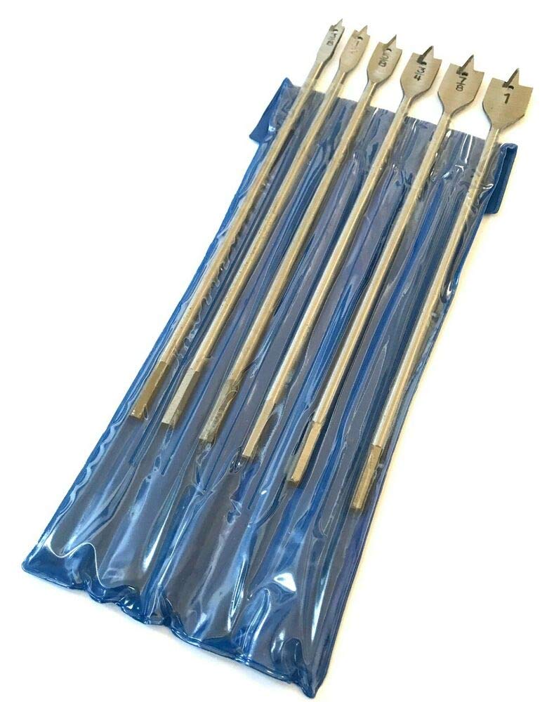 PTC 12 INDUSTRIAL SPADE PADDLE FLAT WOOD BORING BIT SET 3/8 TO 1 6pc