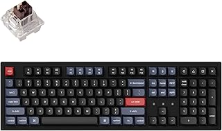 Keychron K10 Pro QMK/VIA Wireless Custom Mechanical Keyboard, Full Size Programmable Macro with Hot-swappable Keychron K Pro Brown Switch, PBT keycap, for Win/Mac/Linux System,White Backlit