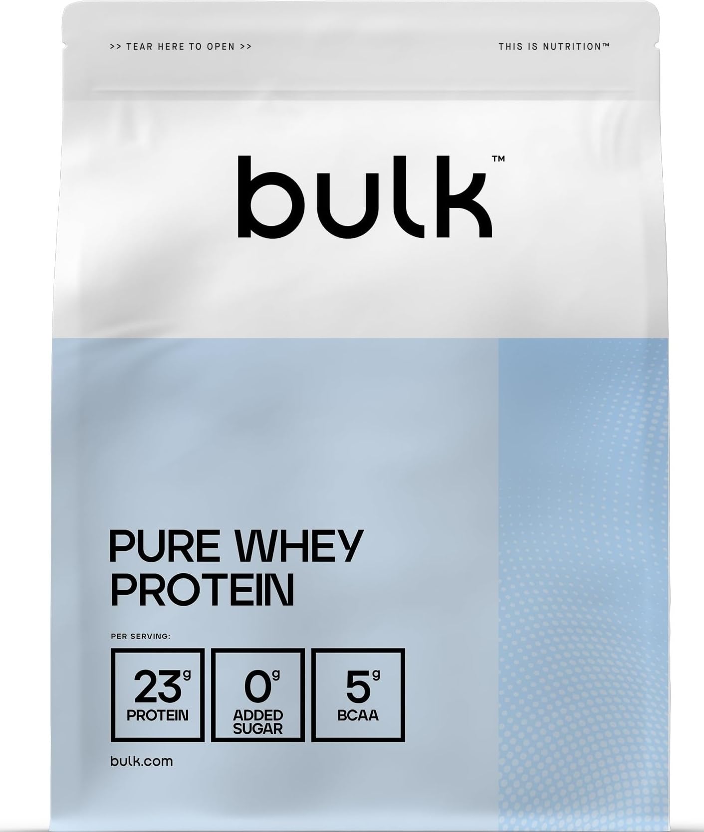 Bulk Powders Pure Whey Protein Powder Shake, Unflavoured, 500 G