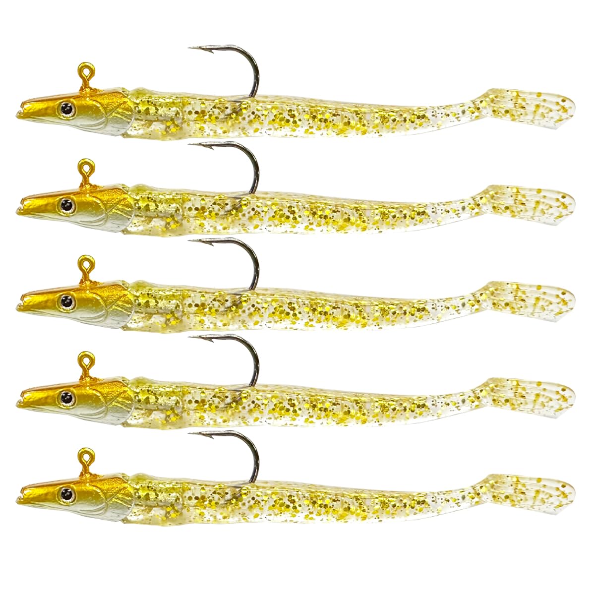 Soft Fishing Lures, 5Pack Soft Plastic Lures, Jig Head Soft Fishing Lures, Paddle Tail Swimbaits Lures, Jerk Bait Lures, Fishing Lures For Bass Trout Redfish Saltwater Freshwater (C) — image 1