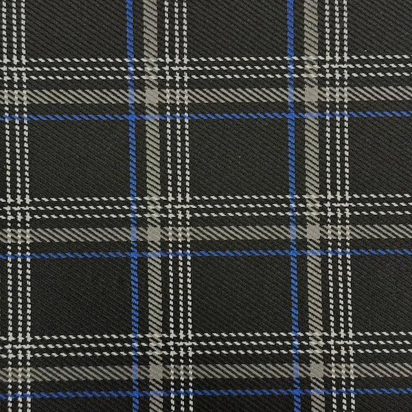 Plaid Acrylic Twill Upholstery Fabric (Royal Blue)