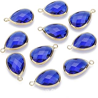 SEWACC 6 Peças Pingente De Lágrima Acessórios De Joias Pingente De Gota Pingente De Strass Pingente De Gota Kits De Joias Colar Amuletos Azul Roupa De Vidro Pingente DIY Joia Pendurada