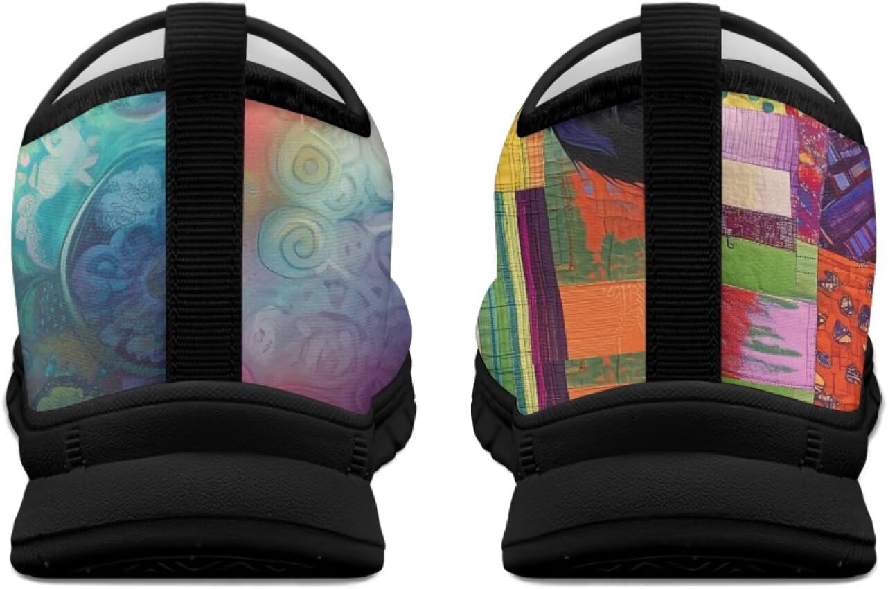 Loafers for Women Cat Border Collie Print Sneakers Breathable Gym Shoes for Trekking, Travel & Casual Wear