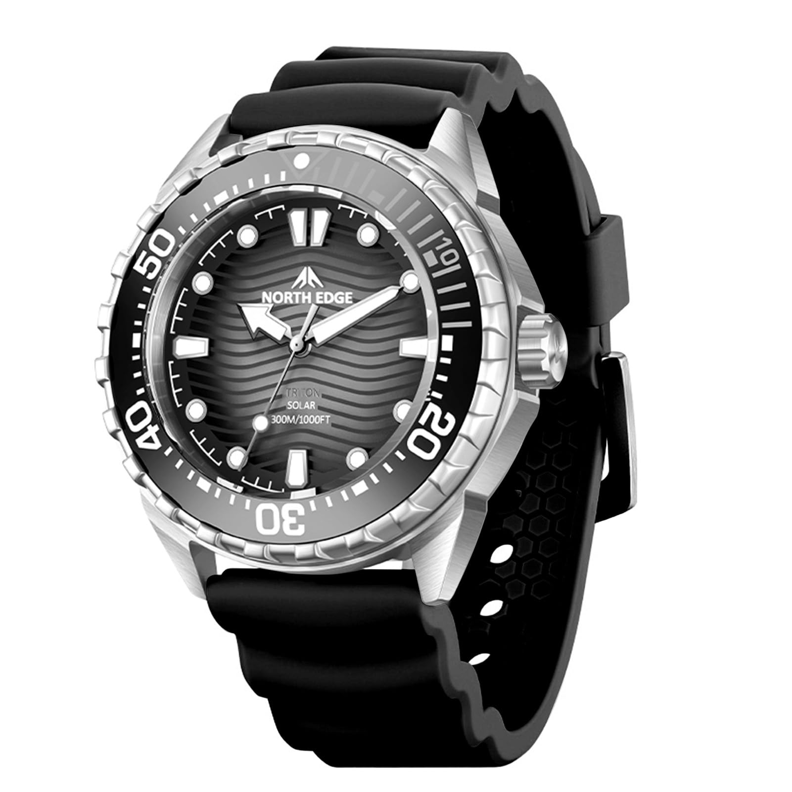 Dpofirs Immersione Ad Alimentazione Solare Watch Women Men Watch, 300 M/1000 Piedi Impermeabili, Illuminazione Rapida, per all'aperto, Casual, Affari, Quotidianamente