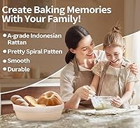 Vista 5 de Juego de cestas de prueba de pan Banneton de 2, suministros de horneado de pan de masa madre ovalado de 10 pulgadas, kit de inicio para hacer pan