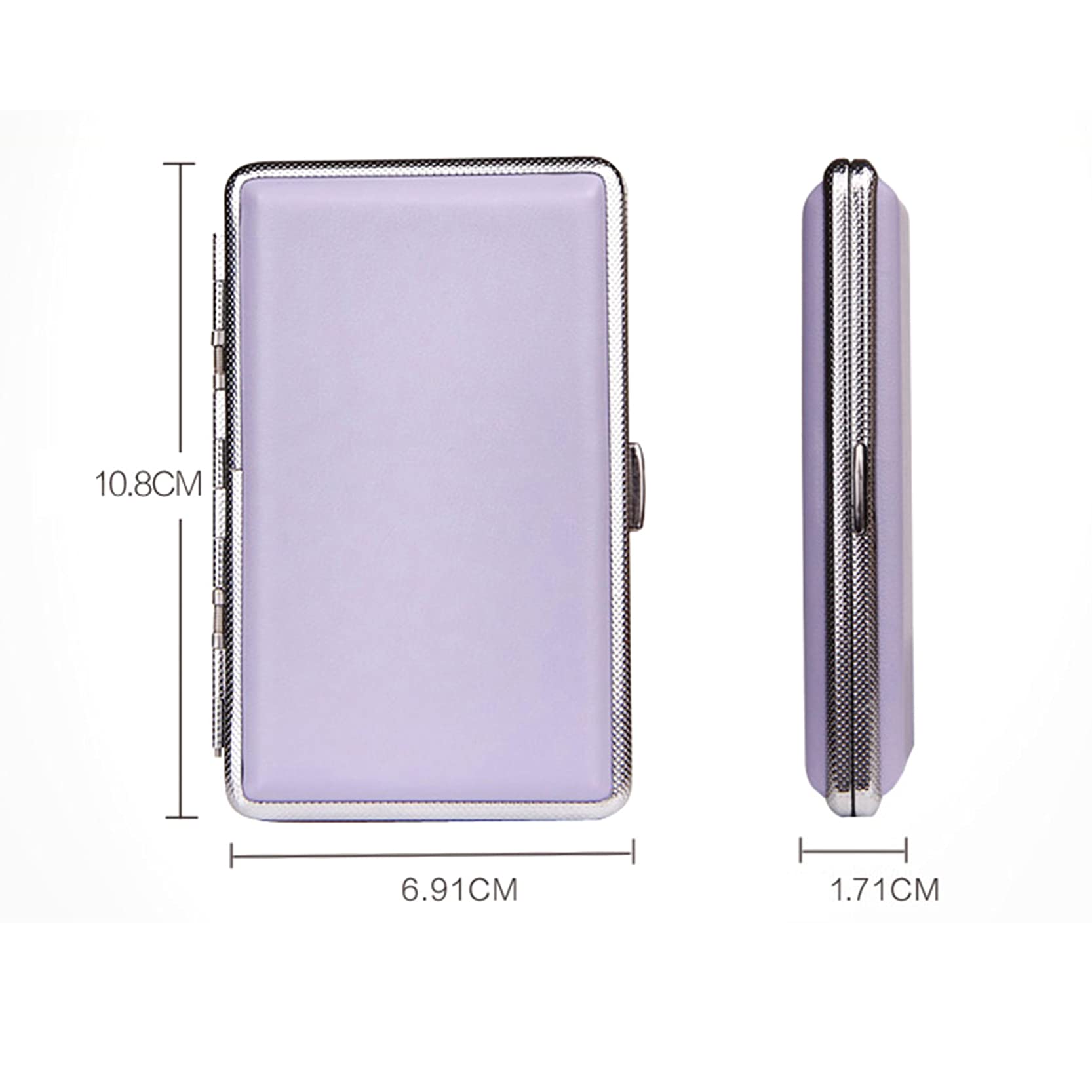 Portasigarette in Pelle， portasigarette Portatile， portasigarette a Molla Compatto e Comodo， Pelle PU， può Contenere 14 Sigarette， Unisex， Adatto per，C-10.8 * 6.91 * 1.71cm