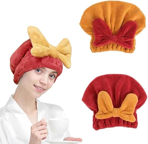 Jenmex Toalla de microfibra para el cabello para mujer, 2 toallas para el cabello. Toalla de pelo suave y absorbente para cabello largo y húmedo