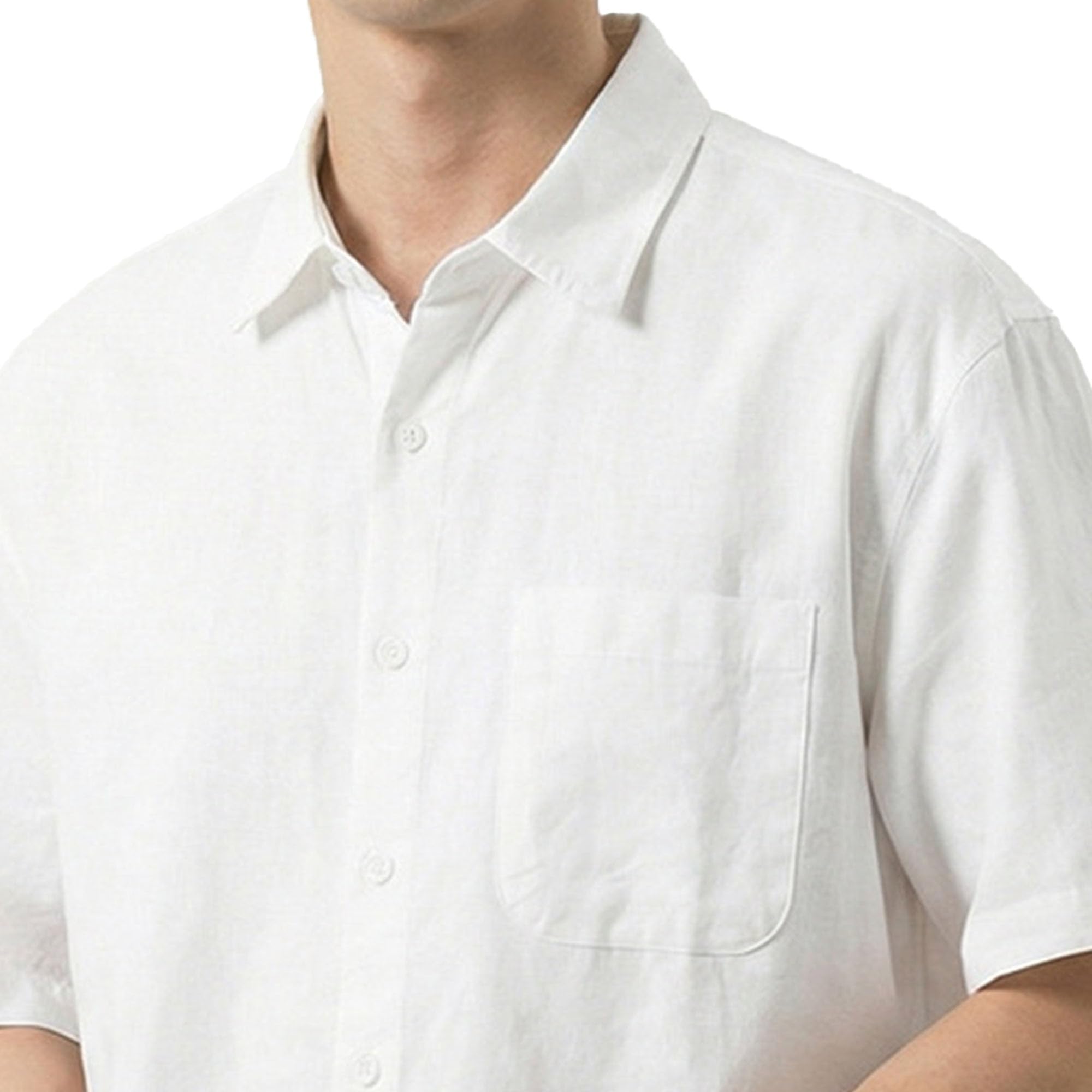 Camicia oversize da uomo con bottoni, per vacanze, estive, con colletto