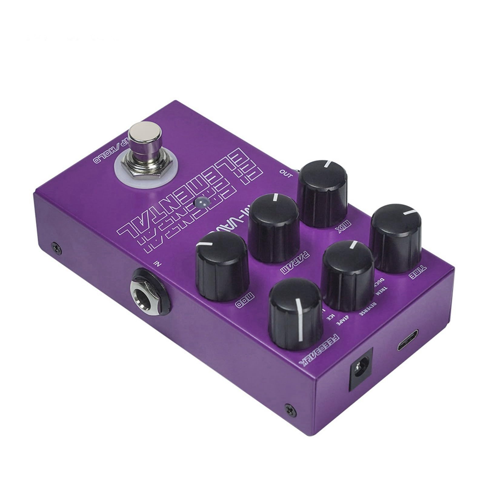 Alomejor Cyfrowy pedał Opóźnienia, 9 pokręteł Efektów Opóźnienia Pedał Efektów Gitarowych z Trybem TAP HOLD Metalowa Obudowa z Czasem 3000 Ms, do Gitary Elektrycznej i