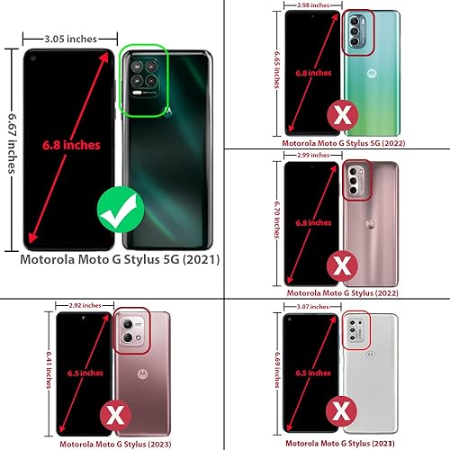 Miniatura 2 de TJS Funda compatible con Motorola Moto G Stylus 5G 2021, con protector de pantalla de vidrio templado, anillo de metal, soporte magnético, soporte