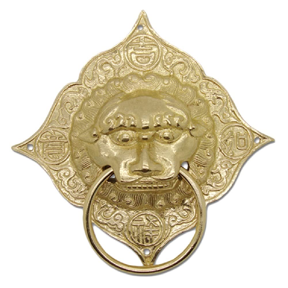 Heurtoir de porte d'entrée en cuivre massif de style oriental de luxe