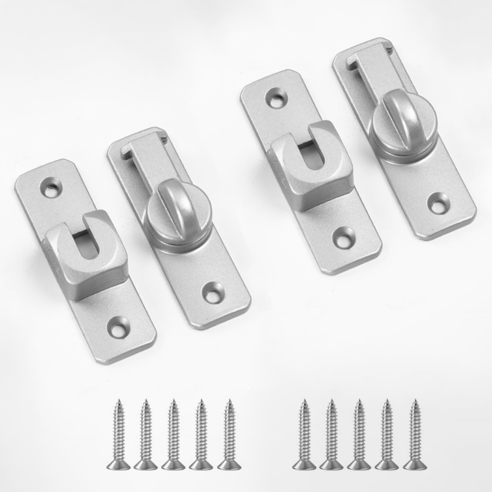 2 chiavistelli per porta in acciaio inox, con 8 viti, serratura a chiavistello, serratura a 90/180 gradi, serratura scorrevole con fibbia a chiavistello, per porte, finestre, armadi