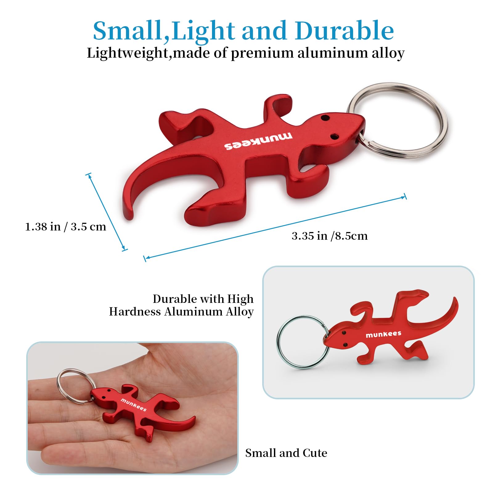 Amazon.com: munkees Lizard Bottle Opener Keychain 2 Pack Aluminium