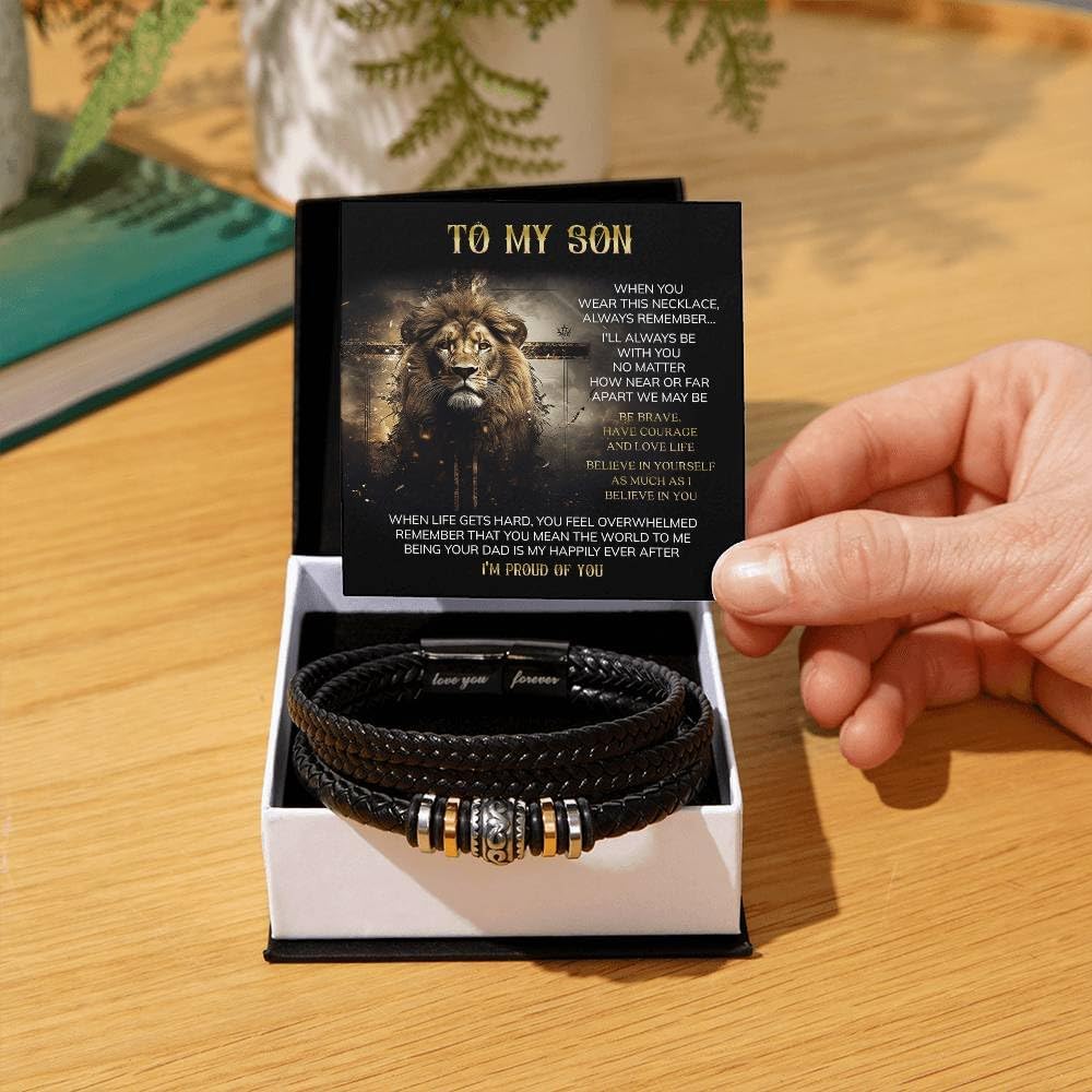 To My Son Bracelet, Gift For My Son Birthday With Message Card And Gift Box. - Image 3