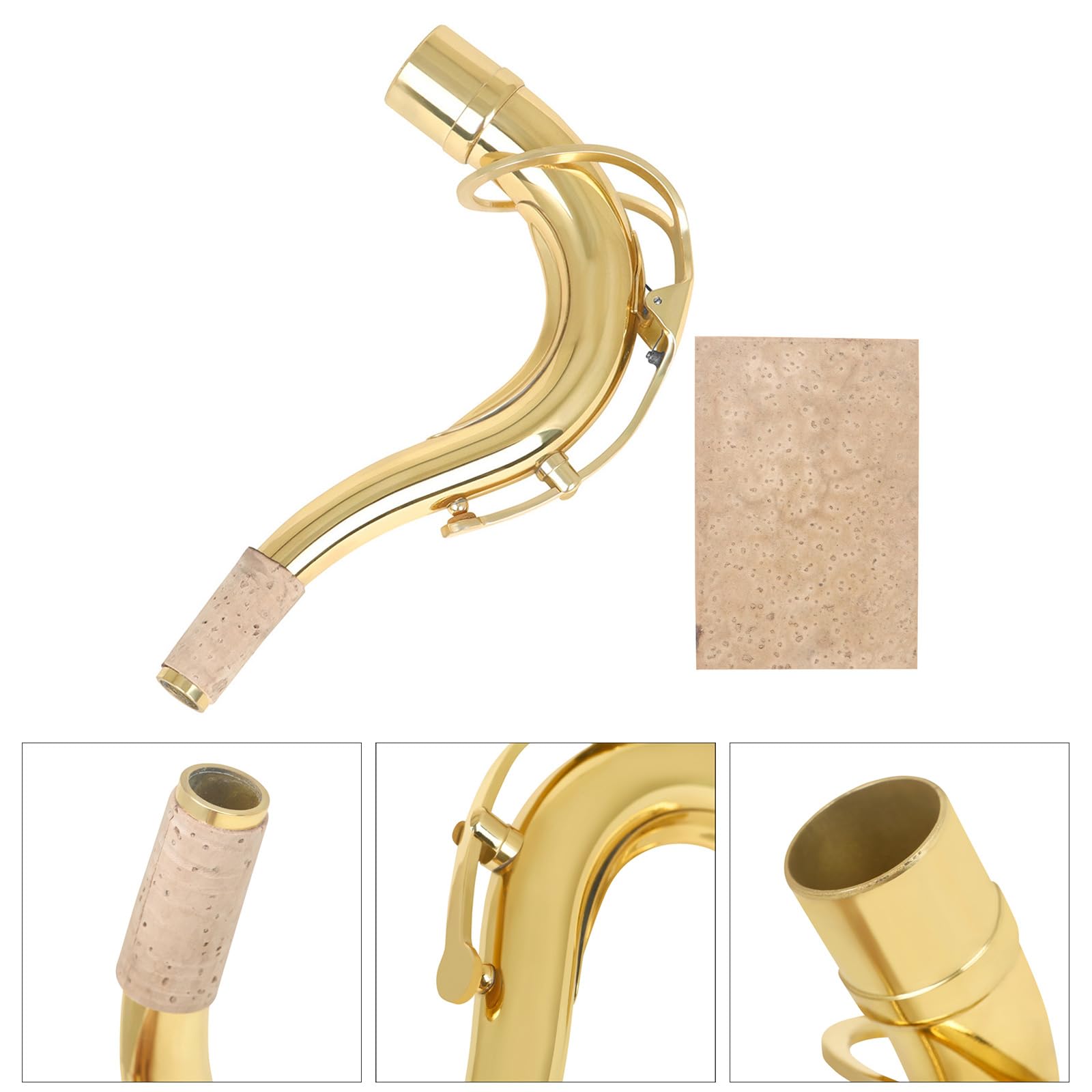 Boquilla de latón de 28 mm para saxofón con corcho suave, perfecto para músicos y estudiantes, para el cuello de saxofón de amigos