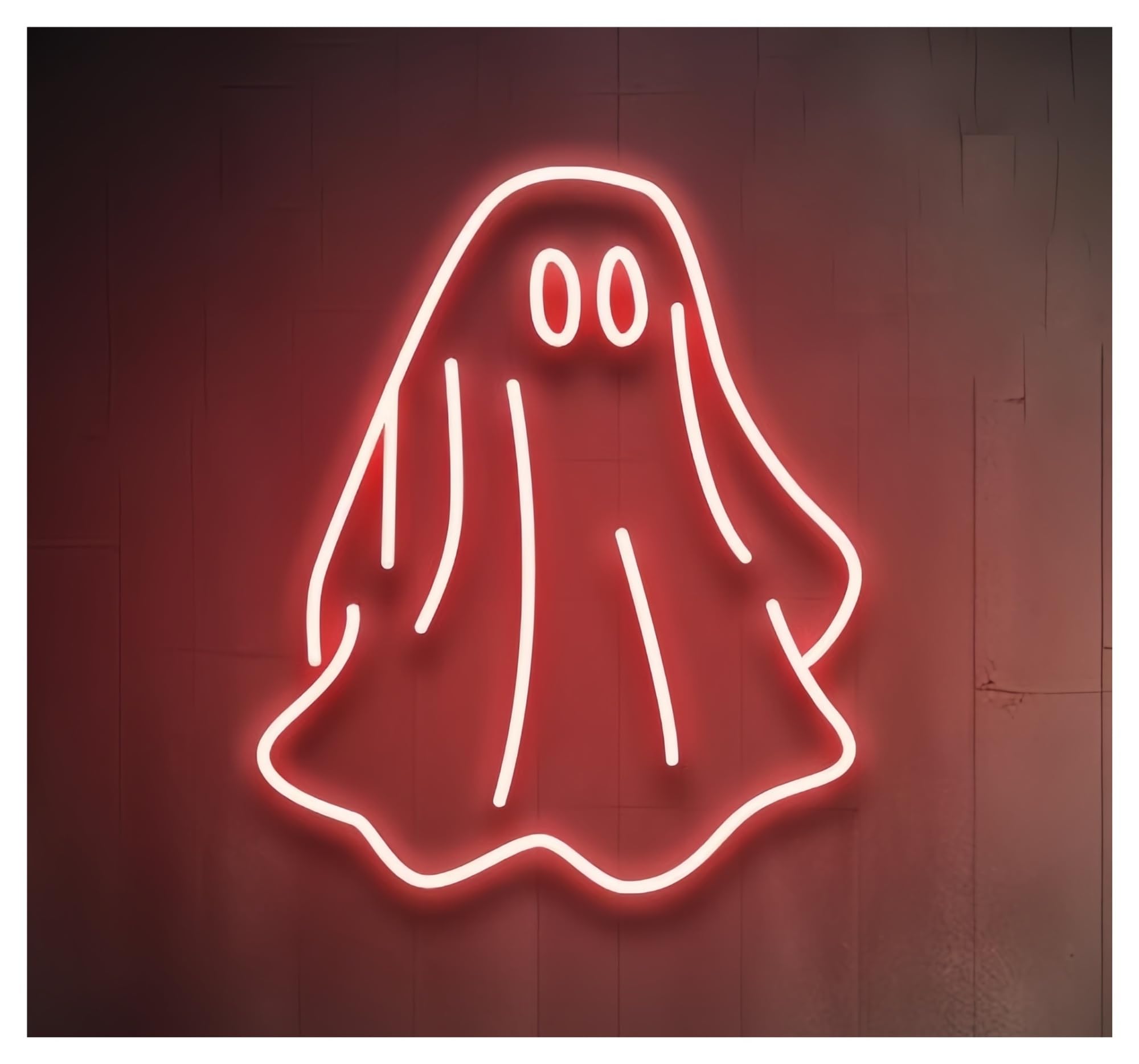 RONGCH Hanging Art Signs Ghost Neon Sign Gameroom Bedroom Bar Livingroom Birthday Party Wall Decoration Kidroom 45cm