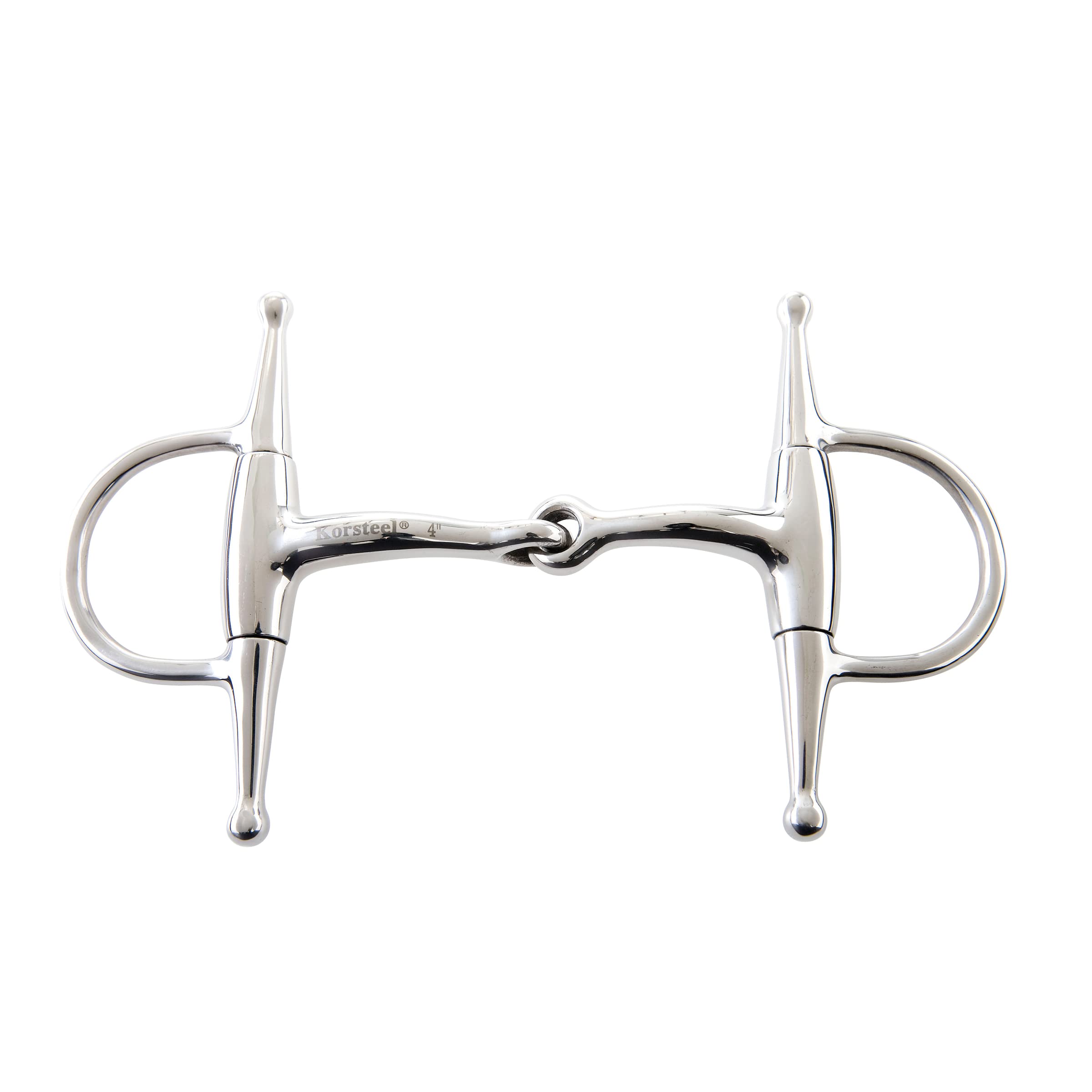 JP Korsteel Jointed Full Cheek Eggbutt Snaffle Bit, 4"