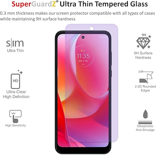 Miniatura 3 de SuperGuardZ [Paquete de 2] Protector de pantalla para Motorola Moto G Stylus (2022) / G Stylus 5G (2022), vidrio templado antiluz azul, protección
