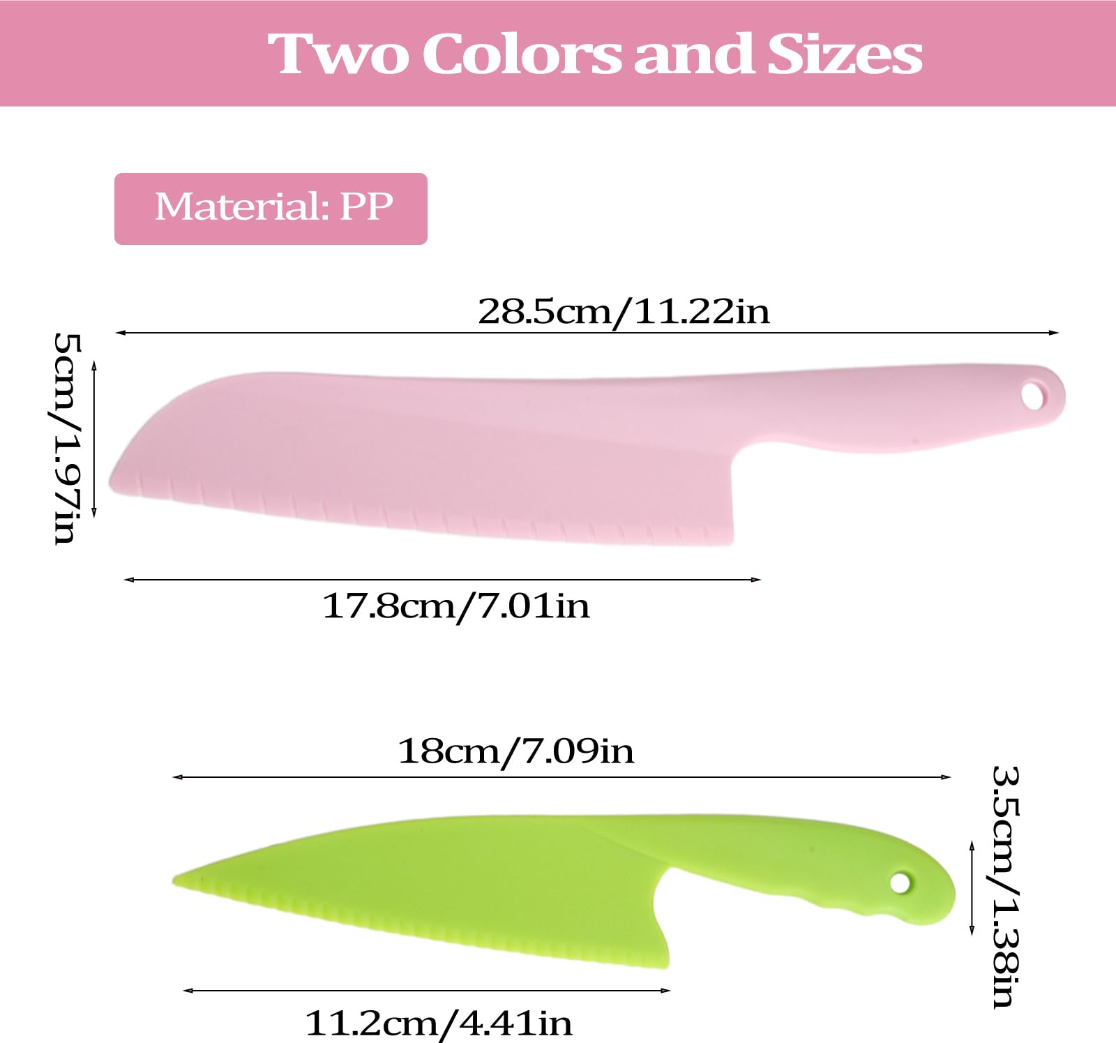 Couteau à Gâteau & Lève Gâteau en Plastique – Sécurisé pour Moules Antiadhésifs, Set 2 Tailles