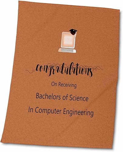 3dRose Bachelors of Science in Computer Engineering, Congratulations, Orange - Towels (twl-256043-2)
