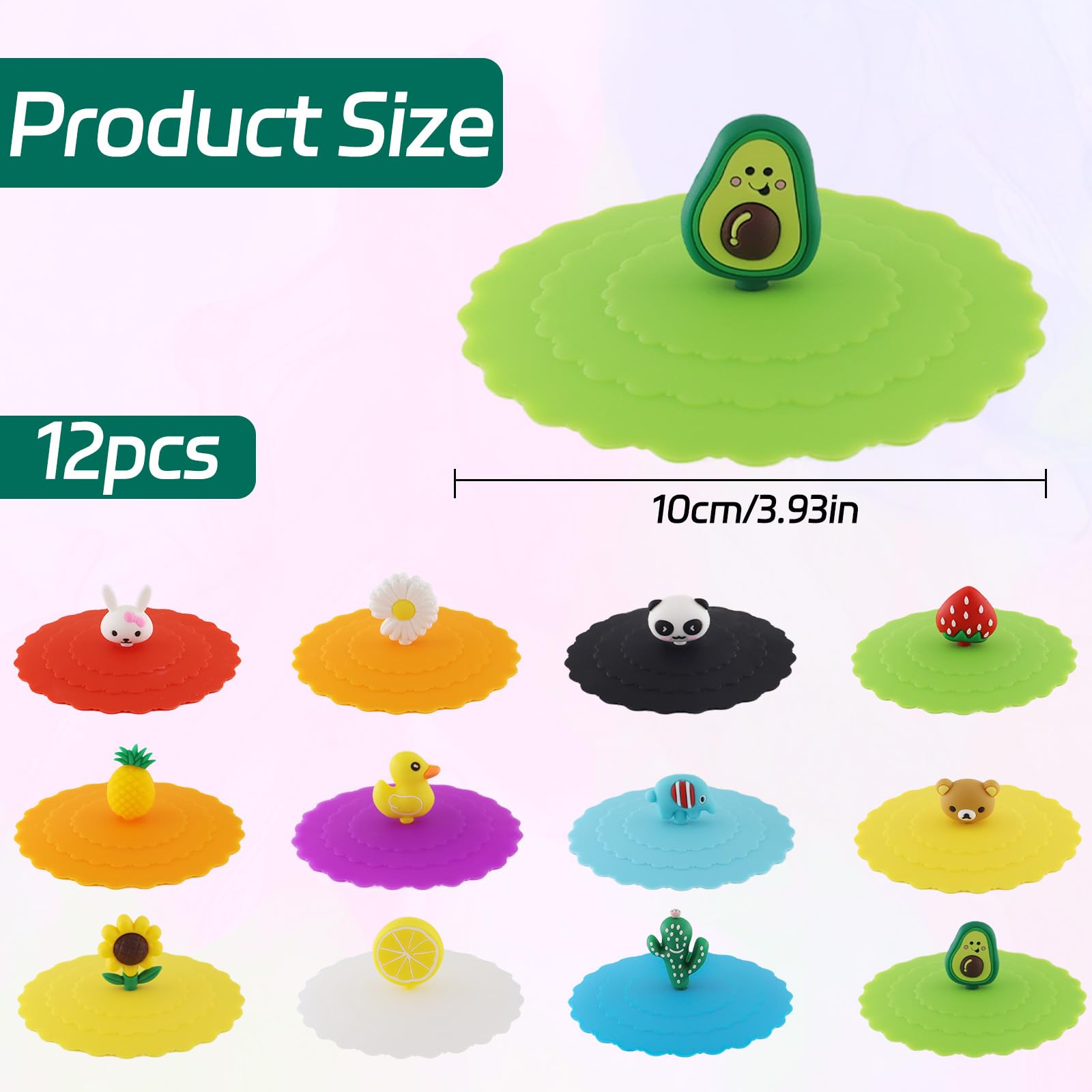 Coperchi In Silicone Per Bicchieri (6 Pezzi) - Antipolvere E Riutilizzabili - Diametro 10 Cm - Colori Assortiti - 2
