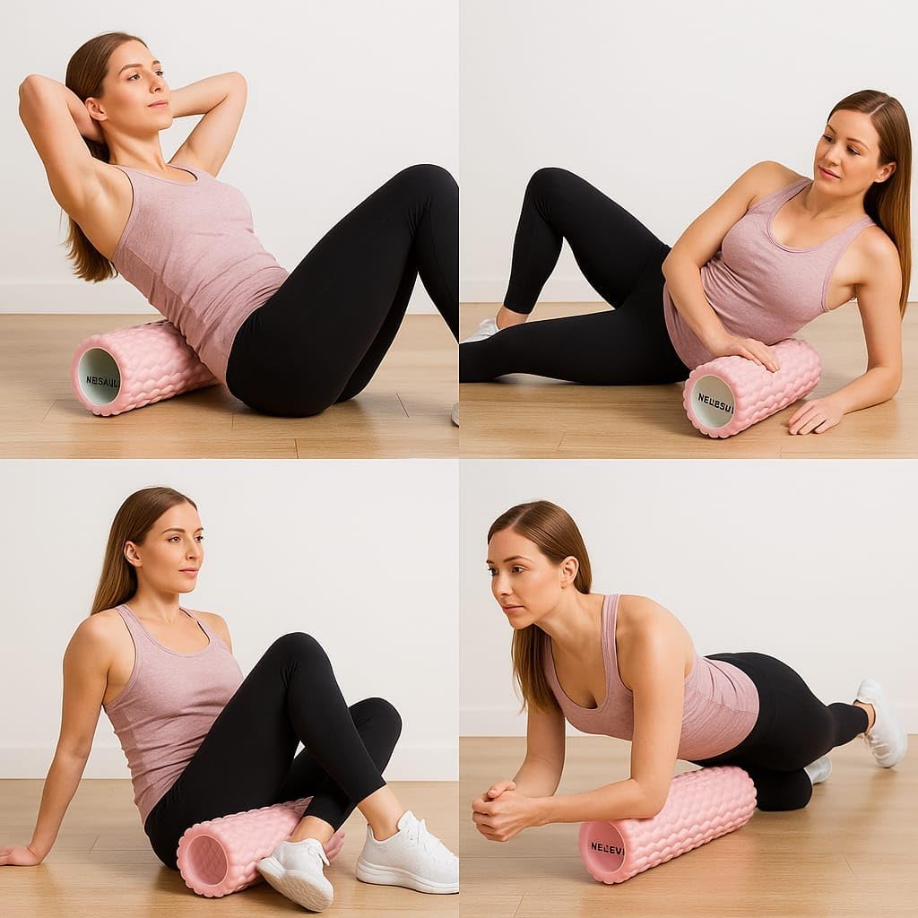 Pink Foam Roller-Medium Soft Density Muscle for Muscle Recovery, Yoga, Pilates & Physical Therapy - Image 3