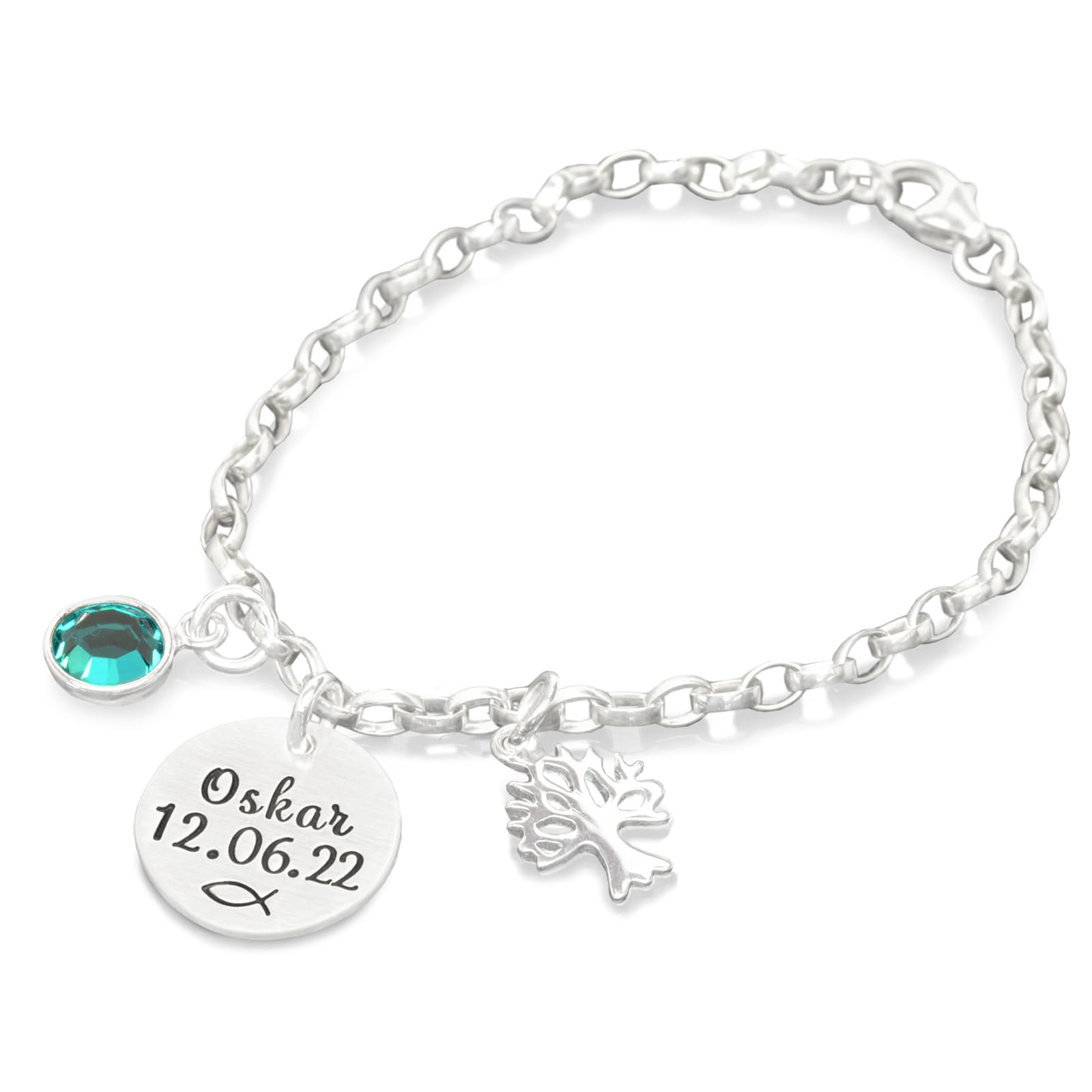 Armband Taufe Jungs Gravur Taufgeschenk MEINE TAUFE LEBENSBÄUMCHEN Junge Silberarmband Taufbaum Taufschmuck personalisiert Namensarmband