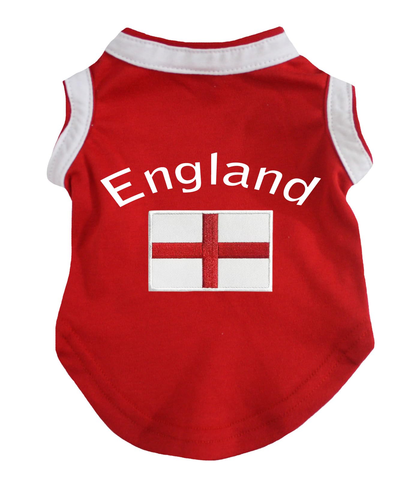 Petitebelle England & Flag Puppy Dog Shirt (Red, Medium) โ image 1