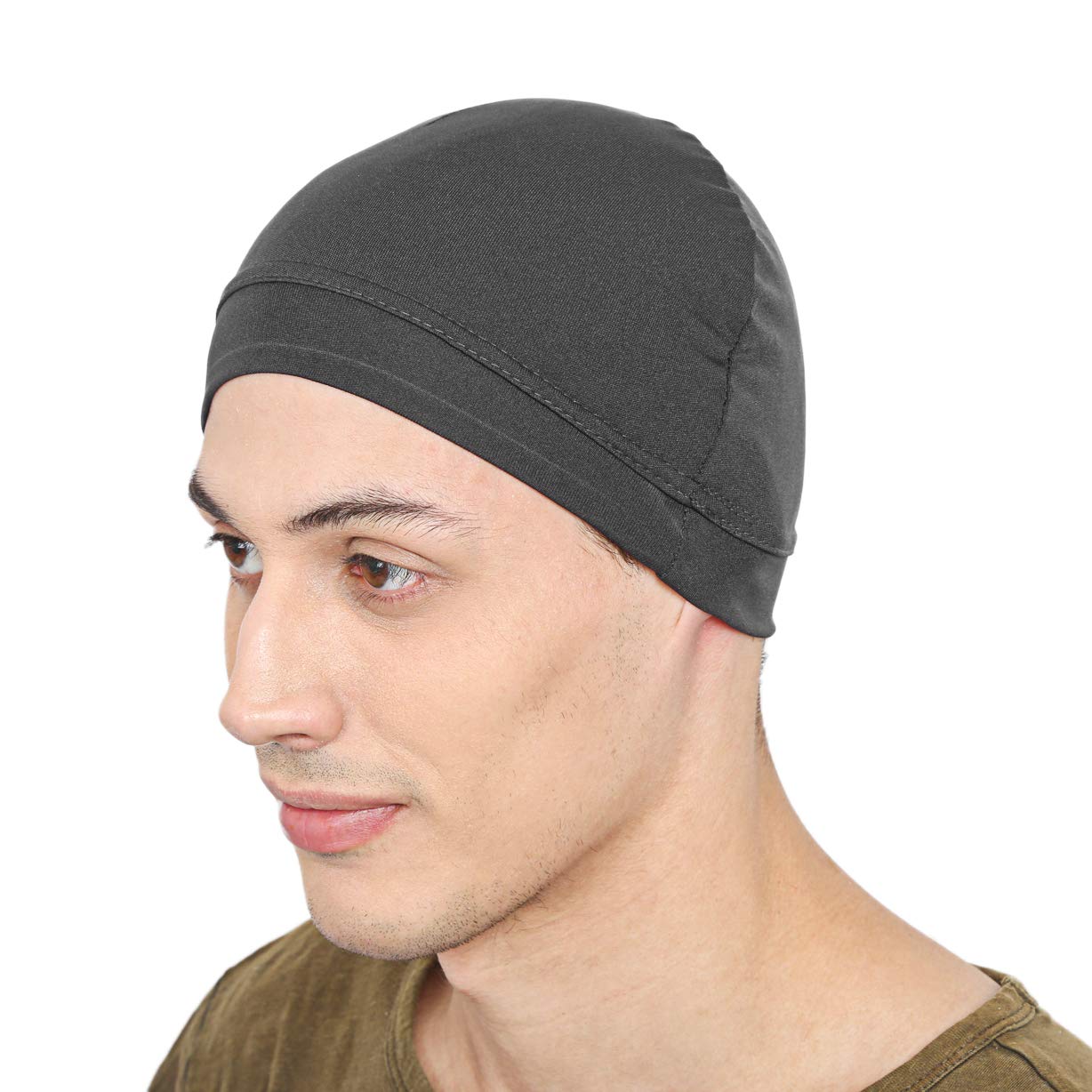 BISMAADH Men's Microfiber Polyester and Spandex Helmet Liner Skull Cap