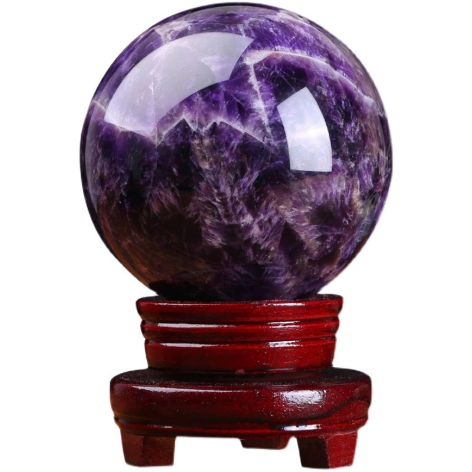 Ylquxeuv One Color Fantasy Amethyst Ball Feng Shui Office Crafts Raw Stone Crystal Ornaments,16Cm
