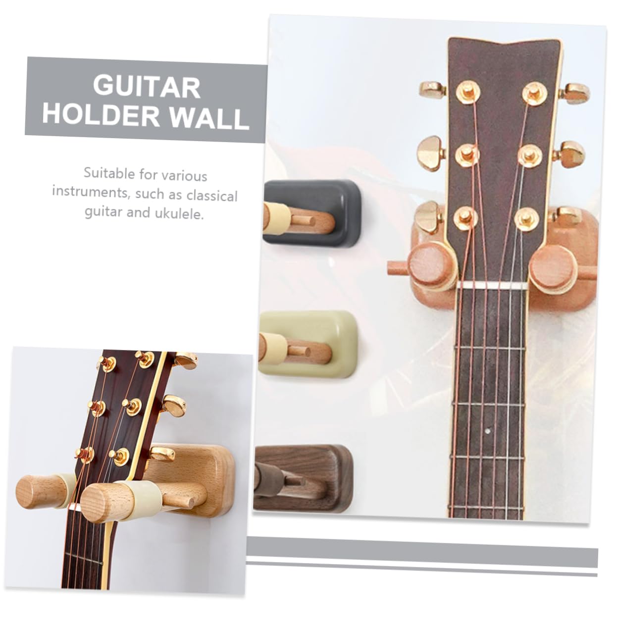 BESTonZON ganci per chitarra da parete porta chitarra da muro supporto da parete per violino supporto chitarra guitar stand appendiabiti per chitarra supporto da parete per chitarra Faggio