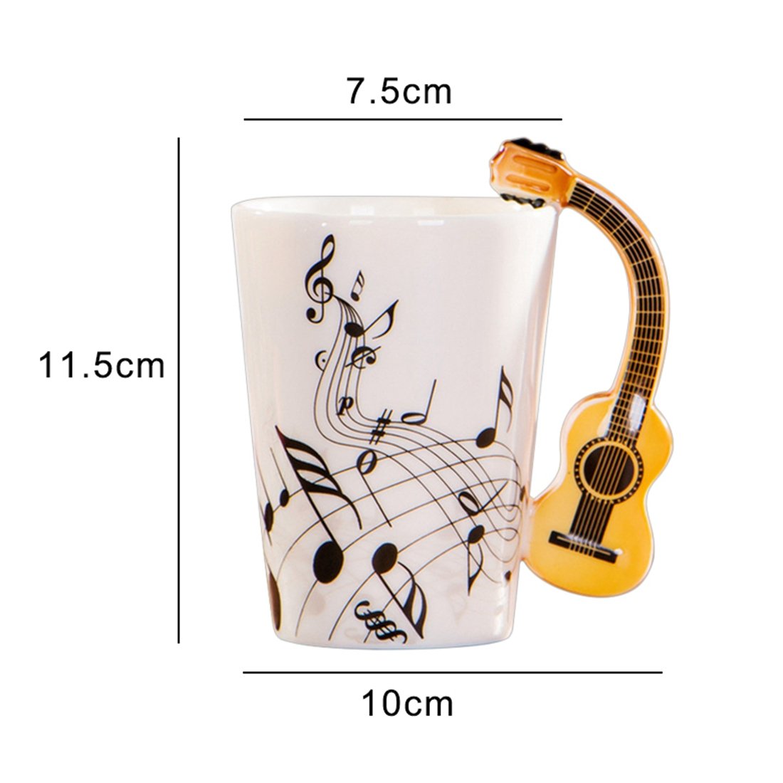 de Ceramica del Manejar de la Guitarra de la Novedad Creativa Espectro Libre de te de Leche cafetaza de la Personalidad Regalo Instrumento Musical Unico