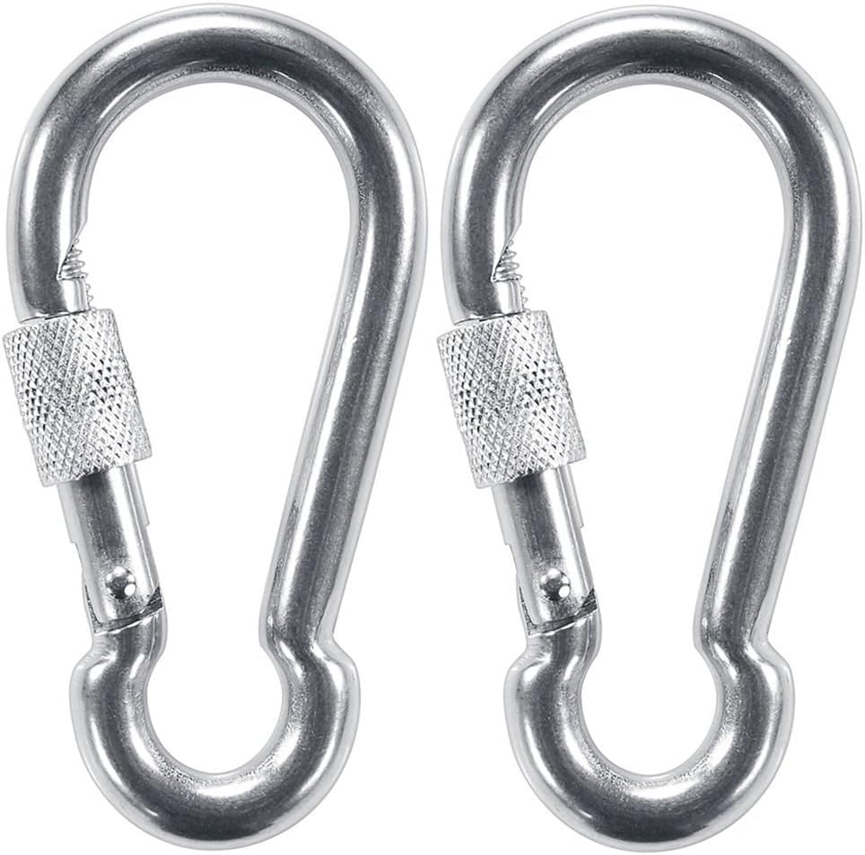 Pups&Pets 8 MM Multi-Purpose Safty Hook Nut Lock Heavy Duty Carabiner Clips Rust-Proof Chrome Secure Locking Snap Hook Safety Chain Tool for Backpacks Dog Collars - 2 Pcs Pack (B0D7SP6MFR) Amazon Price History, Amazon Price Tracker