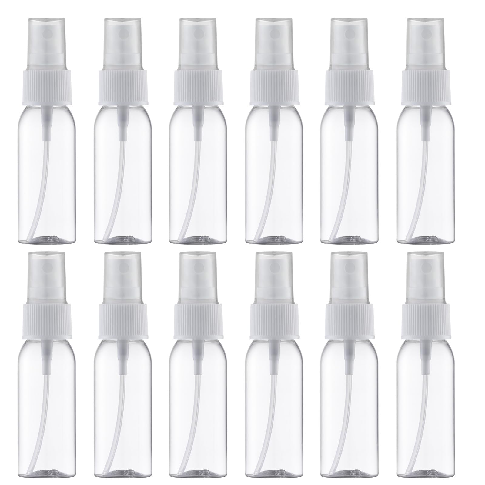 LISAPACK Plastic 1oz Spray Bottles Empty Small Mini Fine Mist Travel Size Atomizer, Tiny Sprayer for Little Perfume, Water, Cologne, Alcohol, Samples