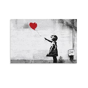 Amazon.co.jp: Banksyバンクシー絵画風船と少女ポスター 壁絵