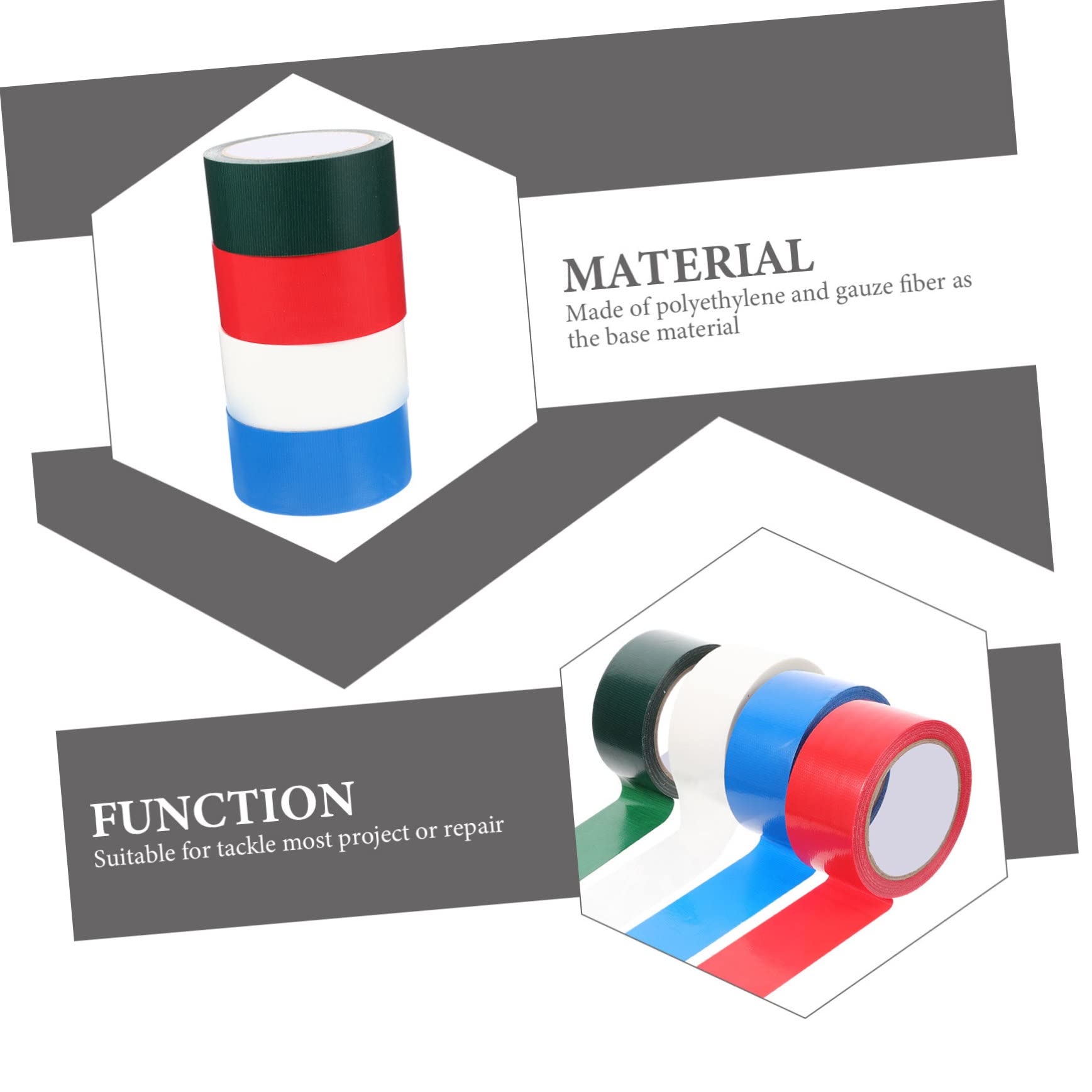 PLAFOPE 4 Rollen Starkes Duct Tape Wasserdichtes Gewebeband Extra Stark Selbstklebend für Teppichreparatur Abdichtung und Hausgebrauch Reißfest und Einfach Abreißbar