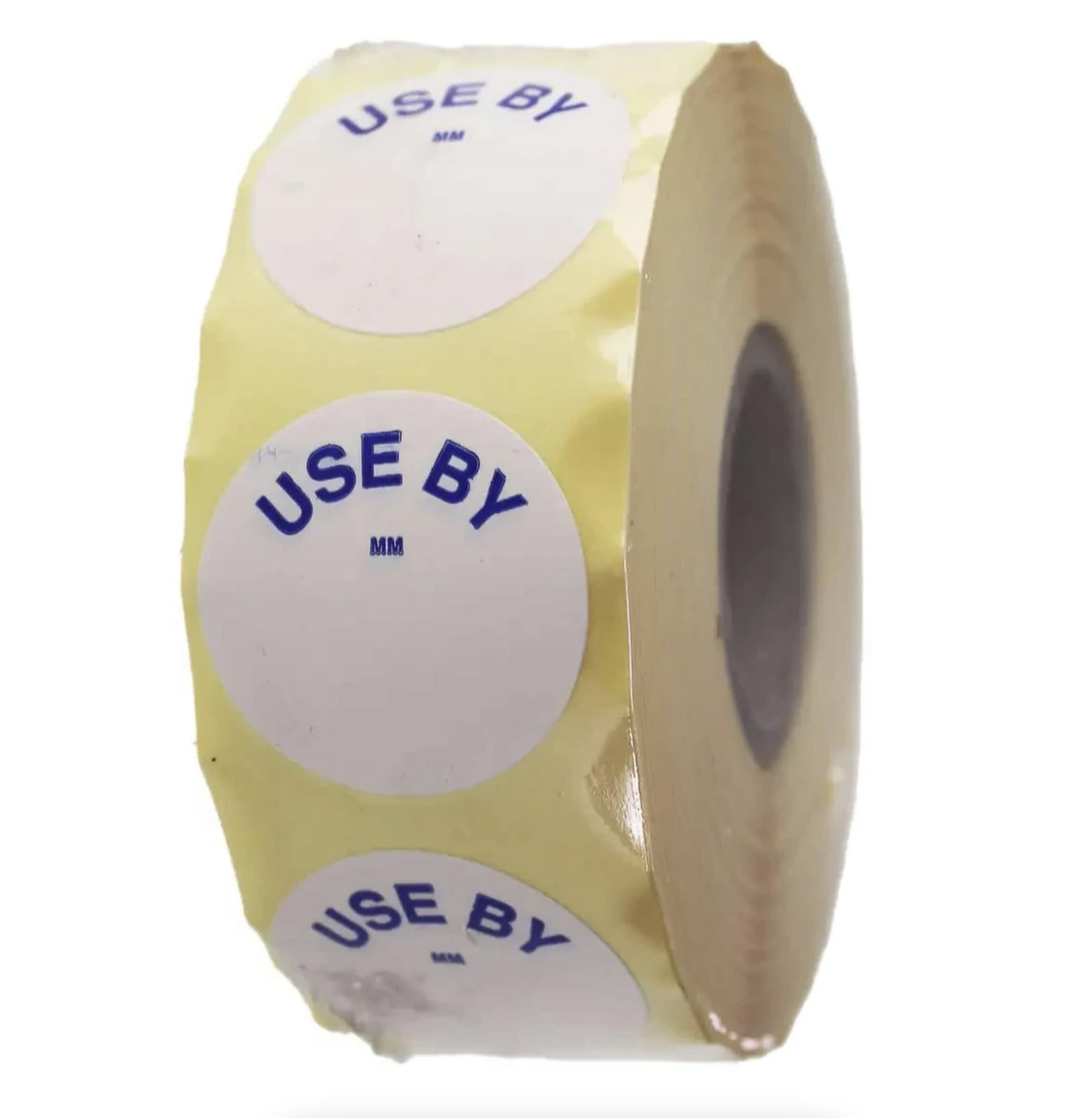 Use By Food Labels Date Stickers White 25x25mm Round 1000 Labels Box Removable Food Catering Preparation Hygiene