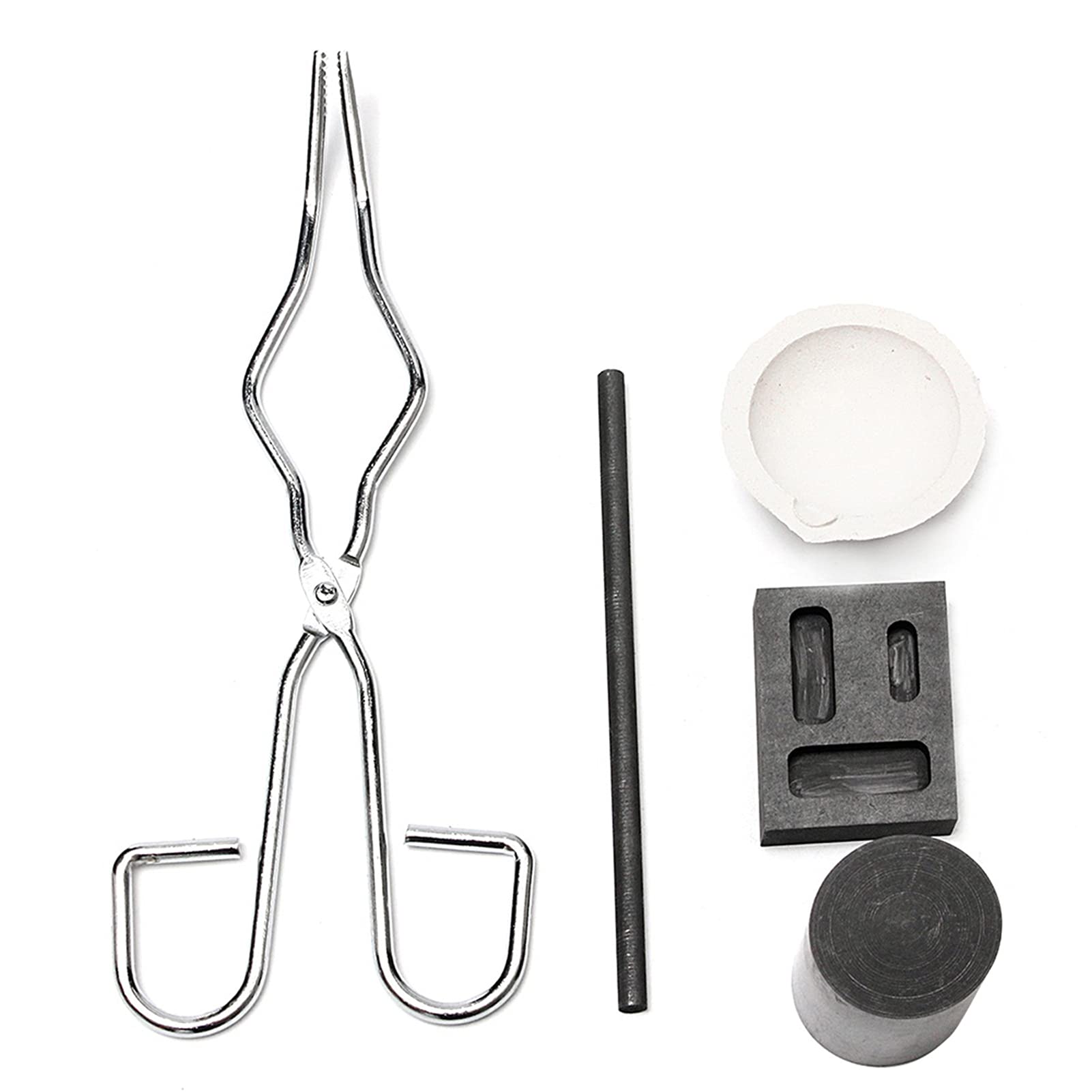 lifcasual Casting Tool 5PCS Heat-Resistant Ingot Mold Casting Tool Smelting Gold Silver Furnace Kit Scrap Jewelry Metal Gold Melting Refining Forge Set Graphite Foundry Crucible